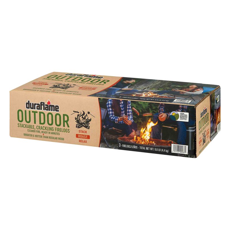 Duraflame Outdoor Roasting Firelogs Box Of 3 Firelogs For 1 Crackling Campfire (3 Pack)