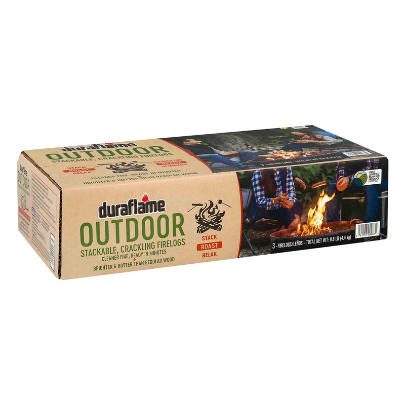 Duraflame Outdoor Roasting Firelogs Box of 3 Firelogs for 1 Crackling Campfire (3 Pack)