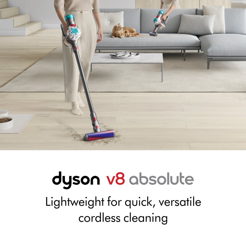 Dyson V8 Absolute Cordless Vacuum Silver/Nickel New