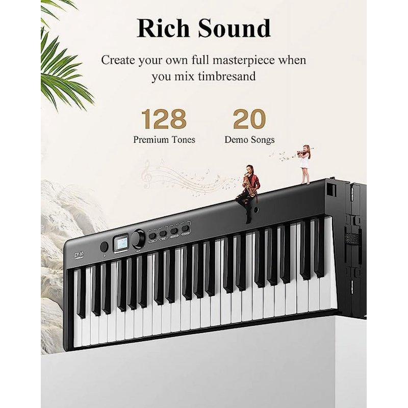 Eastar EP-10 Beginner Foldable Digital Piano 88 Key Full Size Semi Weighted Keyboard Bluetooth Portable Electric Piano With Piano Bag