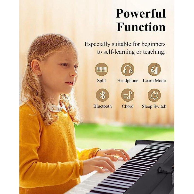 Eastar EP-10 Beginner Foldable Digital Piano 88 Key Full Size Semi Weighted Keyboard Bluetooth Portable Electric Piano With Piano Bag
