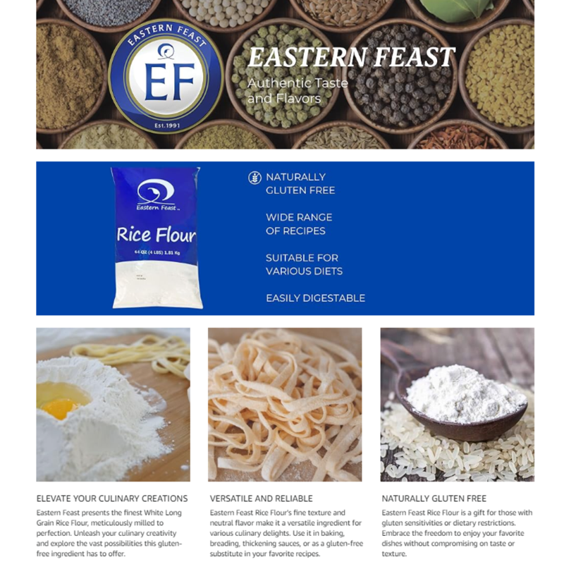 Eastern Feast - Enriched White Rice Flour 4 LBS (1.81 Kg)