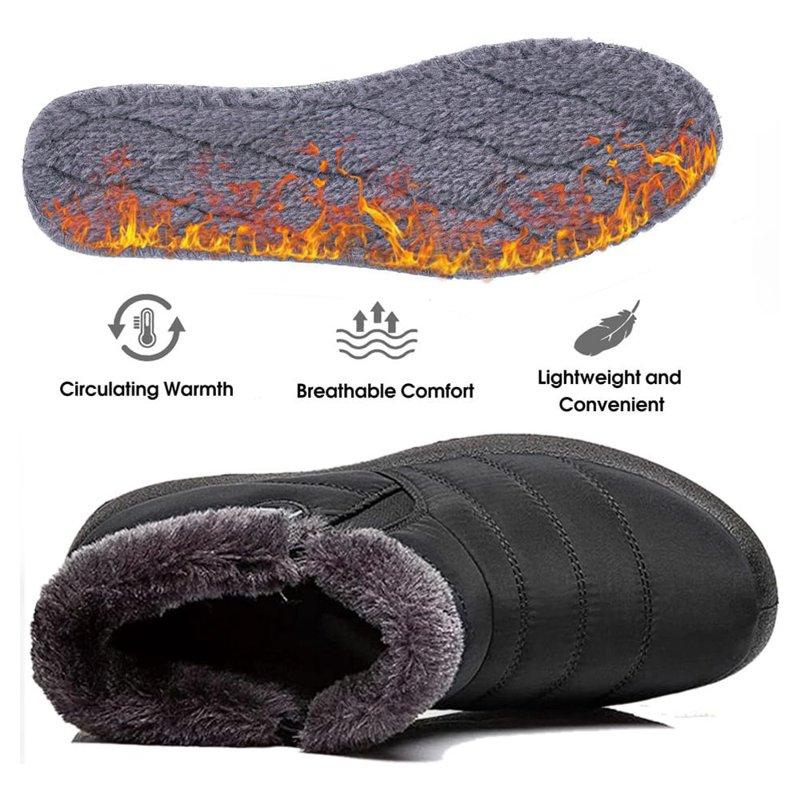 Ecetana Women Winter Snow Boots Keep Warm Ankle Booties Non-Slip And Waterproof Shoes