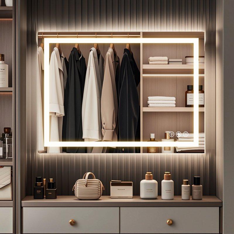 EDX 24"X32" Anti-fog LED Bathroom Mirror With Dual Light Source And Three Lighting Modes White