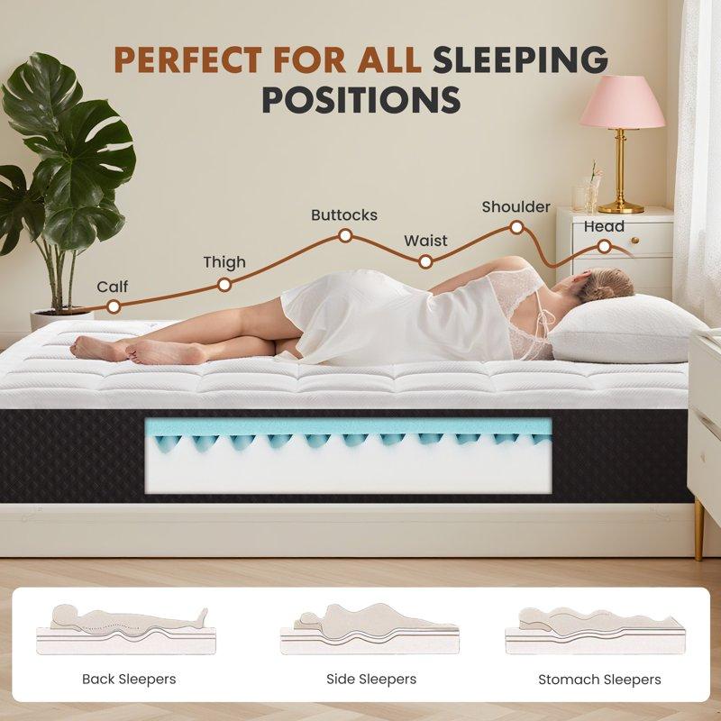 EDX 5 Inch Narrow Twin Mattress Memory Foam Mattress For Pressure Relief With Durable Support Medium Firm CertiPUR-US Certified Cooling Gel Mattresses For Bedroom Mattress In A Box