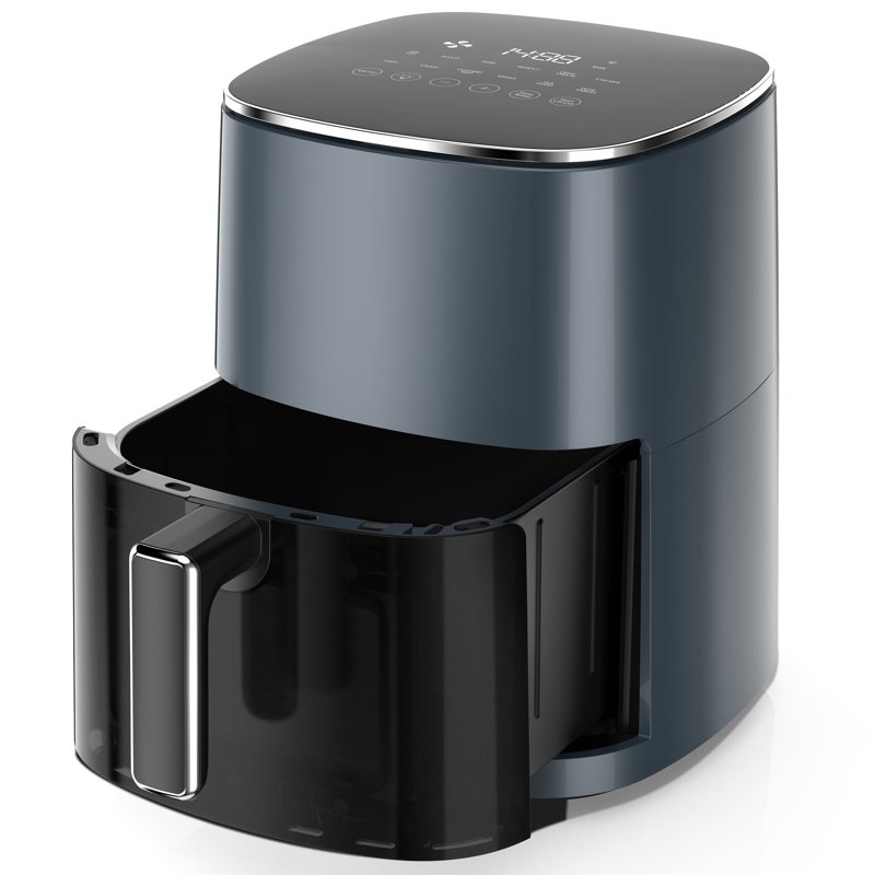 Edx Air Fryer 6 Qt Compact & Large With 400F For Crispy Electric Multifunctional Cooker With Digital LED Grey