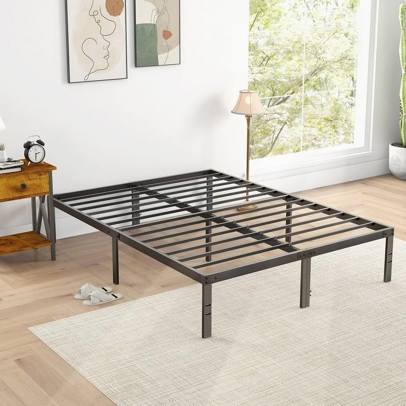 edx Bed Frame - Full Size Heavy Duty Platform Bed with Underbed Storage 14-Inch High Steel Slat Support Non-Slip Design No Box Spring Required