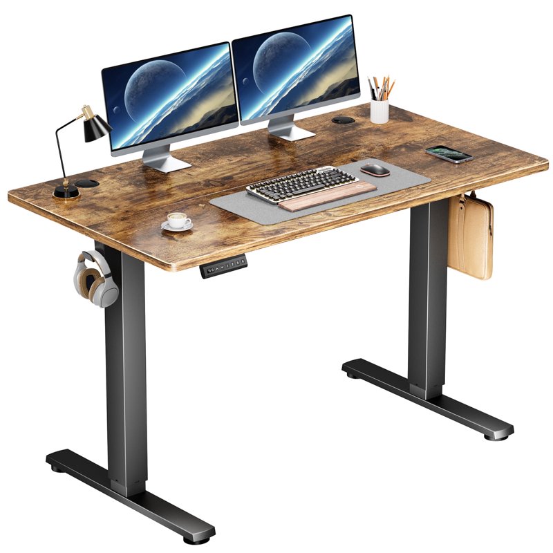 Edx Electric Standing Desk Height Adjustable Desk 48 X 24 Inches Ergonomic Stand Up Desk With Memory Preset And T-Shaped Metal Bracket For Home Office