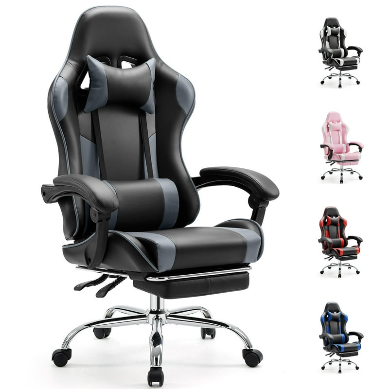 EDX Ergonomic Gaming Chair High Back Office Chair with Lumbar Support and Adjustable Armrests Swivel Racing Chair Black and Gray