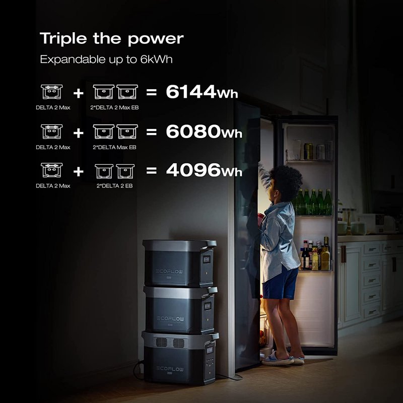 EF EcoFlow Portable Power Station DELTA 2 Max Lite 1900Wh Capacity LFP Battery Full Charge In 1 Hr Solar Generator For Home Backup Power Camping RV(Solar Panel Optional)