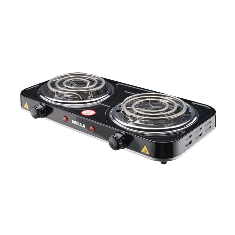 Emerald Double Stove Top Burner Black