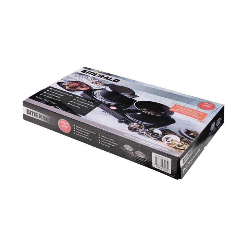 Emerald Double Stove Top Burner Black