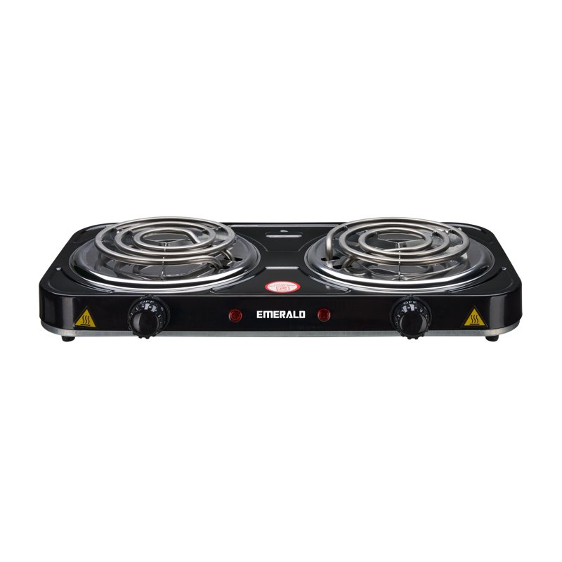 Emerald Double Stove Top Burner Black