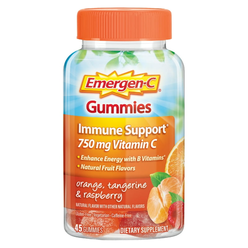 Emergen-C Adult Vitamin C Immunity Supplement Gummies Fruit Flavors 45 Ct