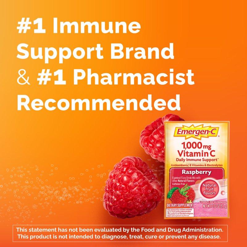 Emergen-C Daily Immune Support Vitamin C Supplement Powder Raspberry 30 Ct
