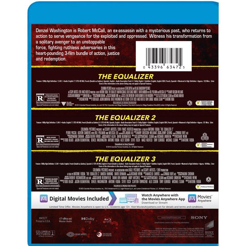 Equalizer/Equalizer 2/Equalizer 3 - Multi-FeatureE (3 Discs) BD+DIG Sony Pictures