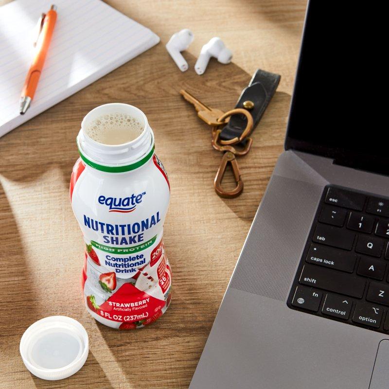 Equate High Protein Nutritional Shake Strawberry 8 Fl Oz 24 Count