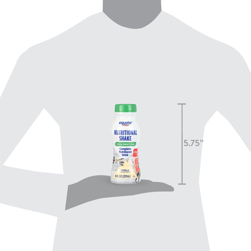 Equate High Protein Shake Nutrition Drink Vanilla 8 Fl Oz 24 Count