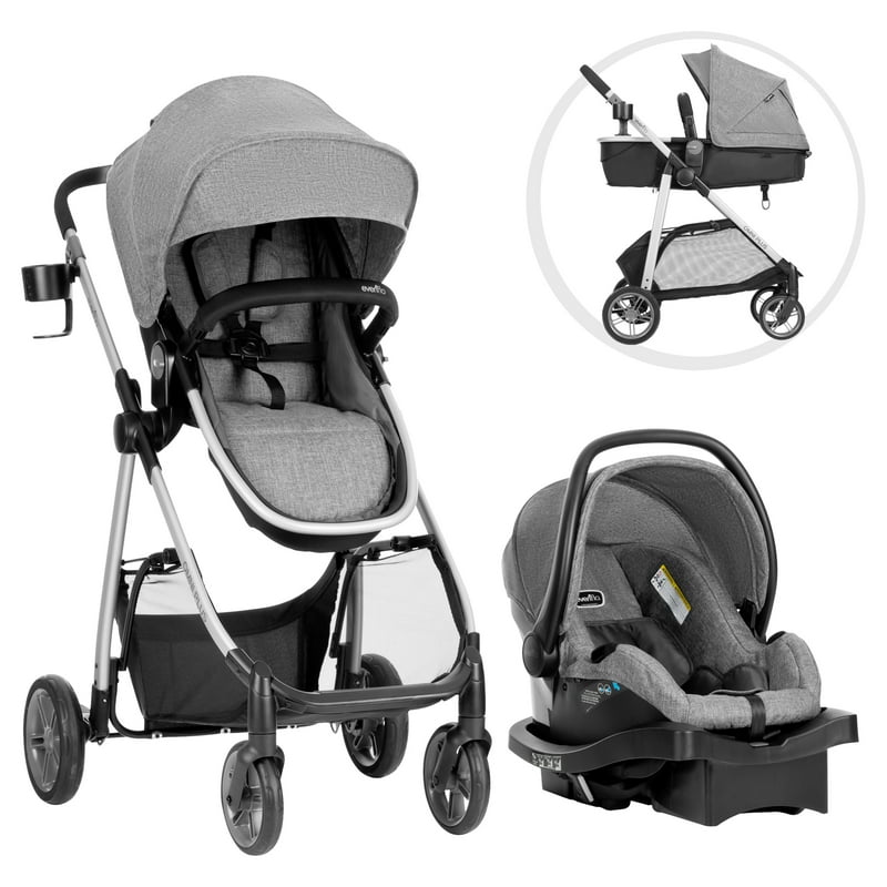 Evenflo Omni Plus Modular Travel System with LiteMax Sport Infant Car Seat Mylar Gray Unisex