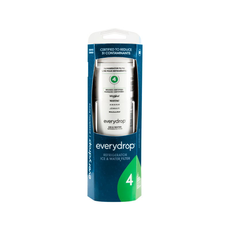 Everydrop By Whirlpool Ice And Water Refrigerator Filter 4 EDR4RXD1 Single-Pack Green