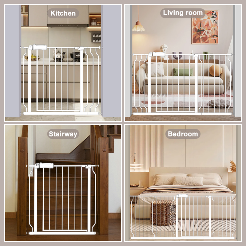 Fairy Baby 23.9-28.9" Narrow Baby Safety Gate For Doorway Black Metal Gate