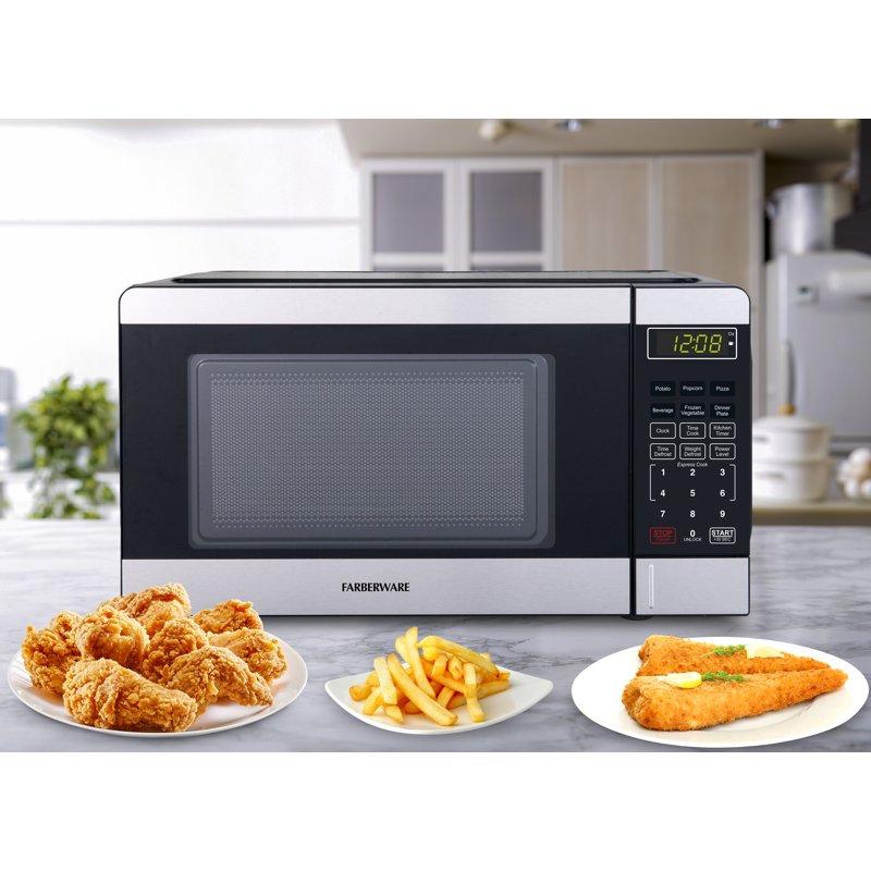 Farberware 0.7 Cu. Ft Compact Microwave Oven 700W Stainless Steel