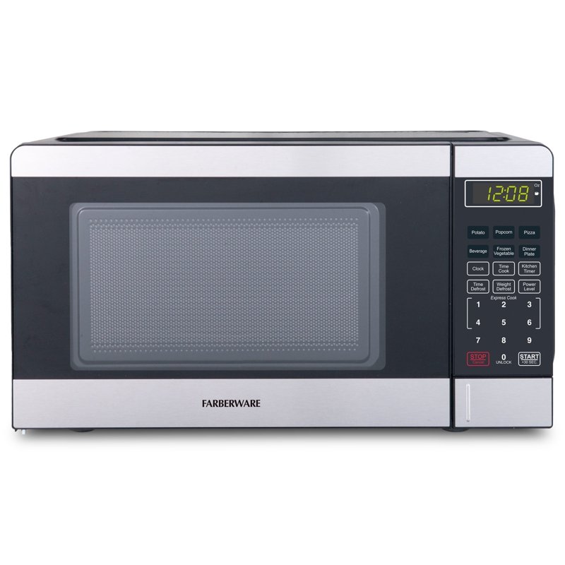Farberware 0.7 Cu. Ft Compact Microwave Oven 700W Stainless Steel