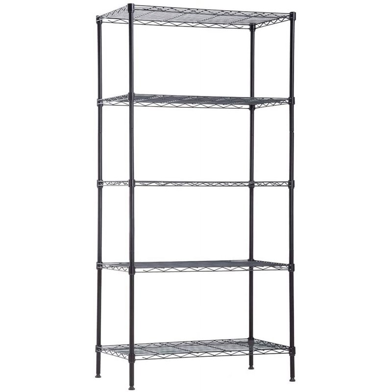 FDW Heavy Duty 24"W X 14"D X 60"H 5-Shelf Metal Freestanding Shelves Black