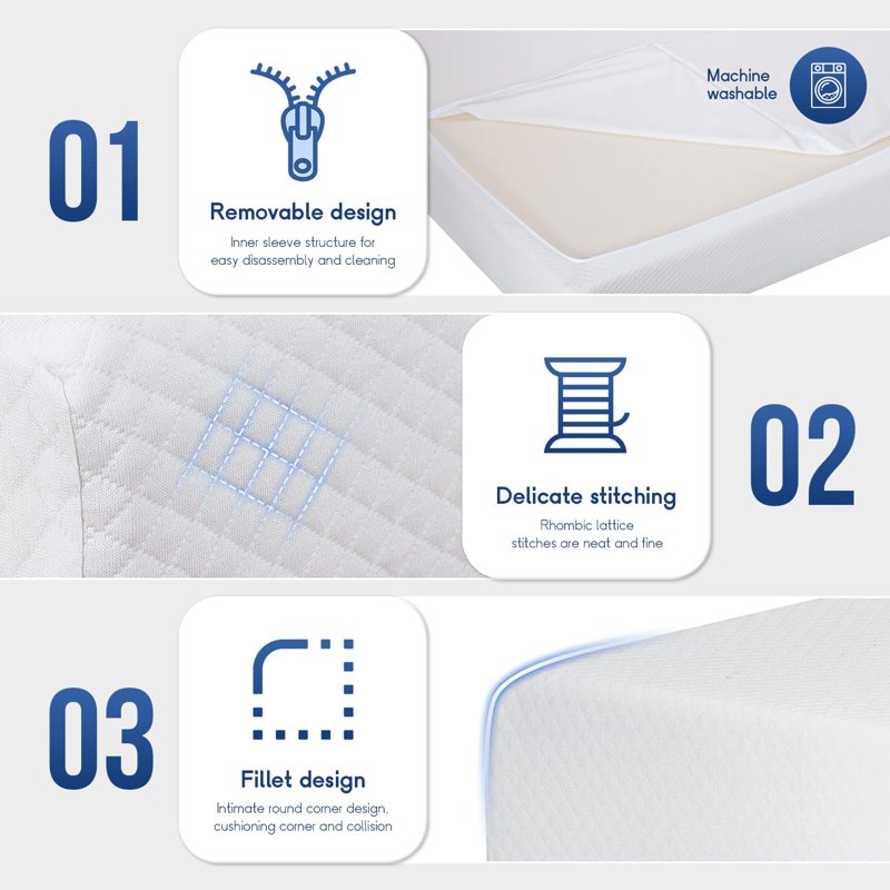 FDW Twin Mattress 6 Inch Gel Memory Foam Mattress Queen Mattresses Medium Firm Mattresses White Adults