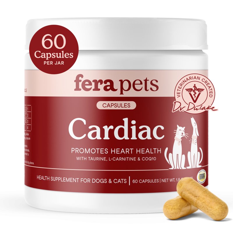 Fera Pets Cardiac Supplement for Dogs & Cats with Taurine & CoQ10 60 Capsules