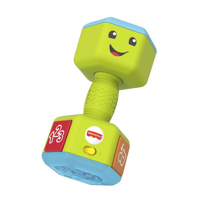 Fisher-Price Laugh & Learn Countin’ Reps Dumbbell Musical Baby Rattle Toy for Unsex Infant & Toddler