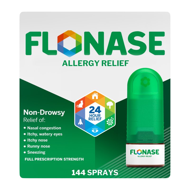 Flonase Nasal Spray 24 Hour Non-Drowsy Severe Allergy Relief Medicine 144 Sprays