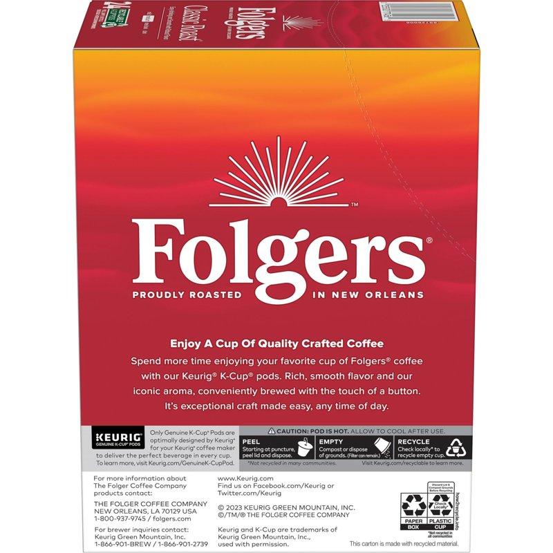 Folgers Classic Roast Medium Roast Coffee Keurig K Cup Pods 24 Count Box