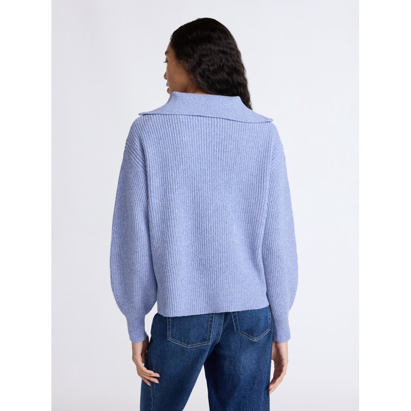 Free Assembly Women's And Women's Plus Half Zip Sweater With Long Sleeves Midweight Sizes XS-4X
