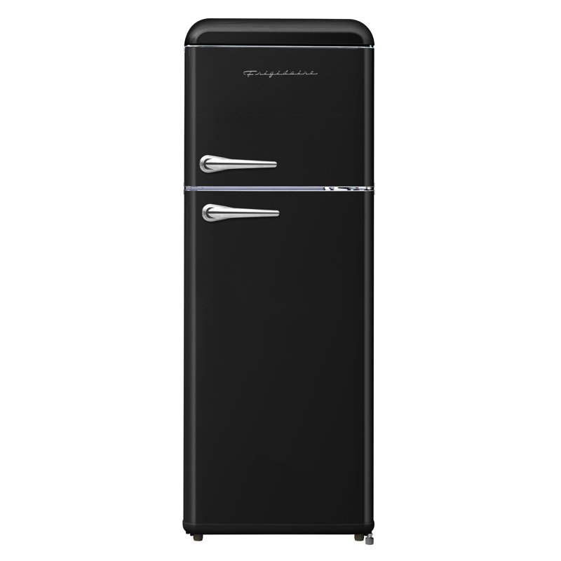Frigidaire 7.5 Cu. ft. Top Freezer Refrigerator Black Rounded Corners - Retro EFR756