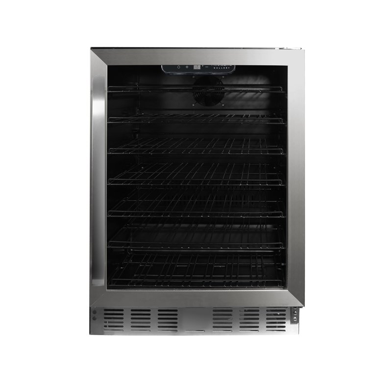 Frigidaire Gallery 24" Beverage Refrigerator with Glass Door Holds 166 Cans or 56 Bottles Built in or Freestanding Under Counter Beverage Fridge with LED Light