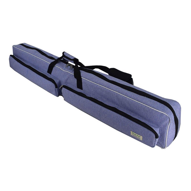 GARENDE 3x4 Pool Cue Case 1/2 Snooker Billiard Cue Case Portable Hold 3 Butt 4 Shaft Blue