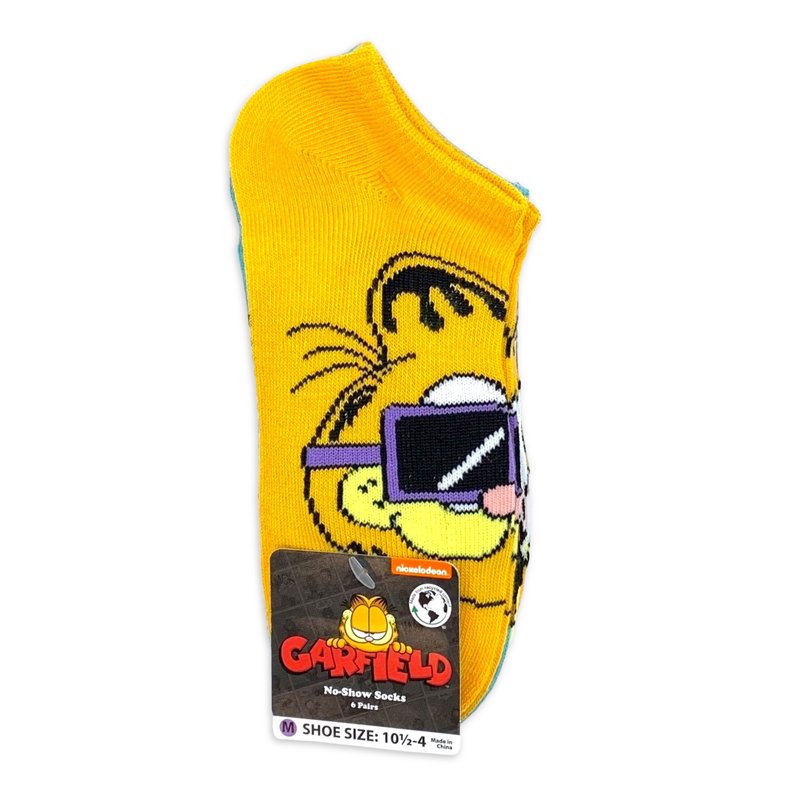 Garfield Girls No-Show Socks 6-Pack Sizes S-L