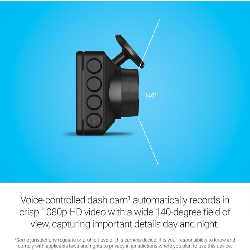 Garmin Dash Cam™ X110 Compact 1080p HD Dash Cam With A 140-degree Field Of View Built In Clarity™ Polarizer Voice Controlled GPS 2.4” Display Automatic Recording