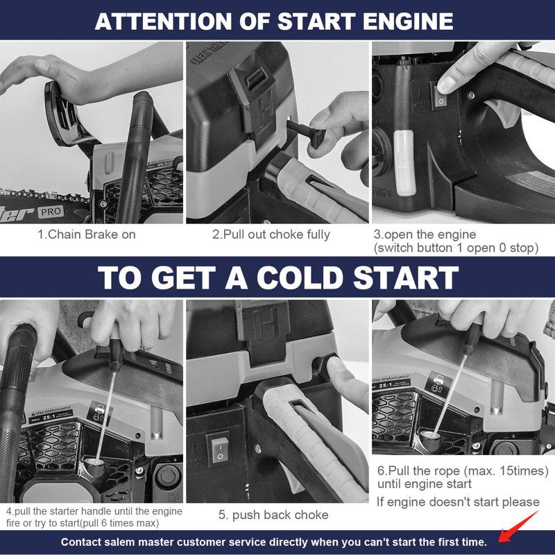 Garwinner Gas Chainsaw 20'' 2-Stroke 62CC Cordless Chainsaw 6220G For Farm Garden Ranch Cutting Wood/Firewood