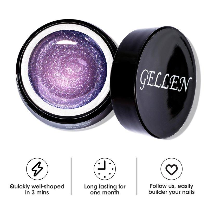 Gellen Builder Nail Gel 4 Colors Nail Extension Gel Set Sheer Shimmer Hard Gel Builder Nail Extension For Nail Art