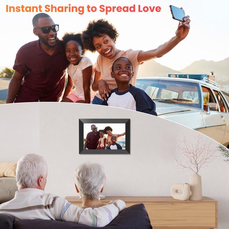 GIROOL WiFi Digital Picture Frame Digital Photo Frame With 10.1" Smart IPS Touch Screen Built-in 32GB Memory Share Instant Photo From Anywhere Supports Micro SD Card Best Gift Choice