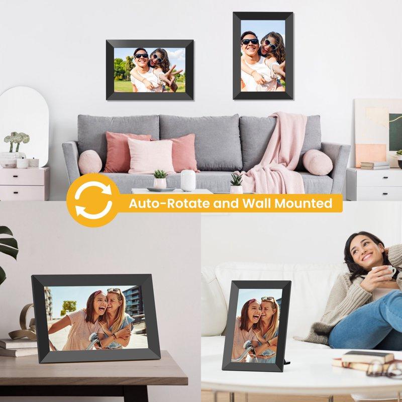 GIROOL WiFi Digital Picture Frame Digital Photo Frame With 10.1" Smart IPS Touch Screen Built-in 32GB Memory Share Instant Photo From Anywhere Supports Micro SD Card Best Gift Choice