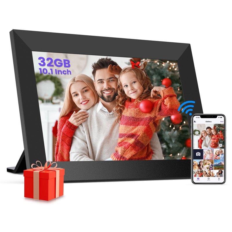GIROOL WiFi Digital Picture Frame Digital Photo Frame with 10.1" Smart IPS Touch Screen Built-in 32GB Memory Share Instant Photo from Anywhere Supports Micro SD Card Best Gift Choice