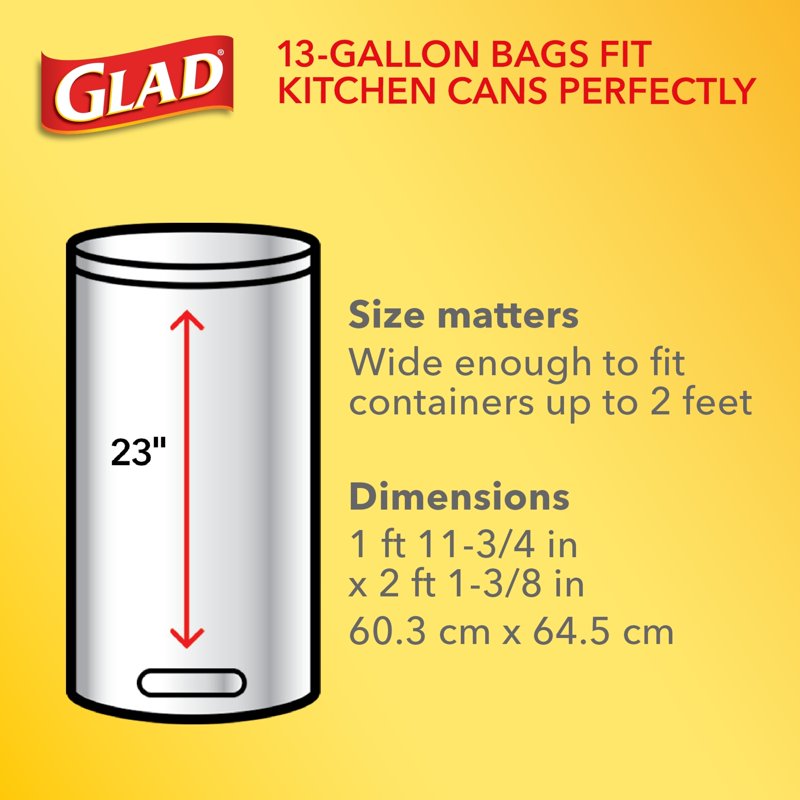 Glad ForceFlex Plus 20 Gallon Gray Drawstring XL Kitchen Trash Bag Fresh Clean 80 Bags