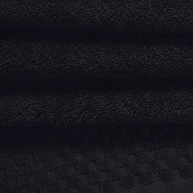 GLAMBURG Ultra Soft 3 Pack Cotton Towel Set Contains A Bath Towel 28x55 Inch A Hand Towel 16x24 Inch & A Wash Coth 12x12 Inch Ideal Everyday Use Compact & Lightweight - Black