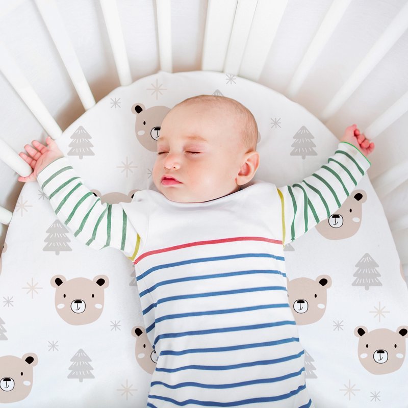 Gllquen Baby Premium Bassinet Sheets Set 4 Pack For Newborn Baby Boys Girls Cloud & Bears