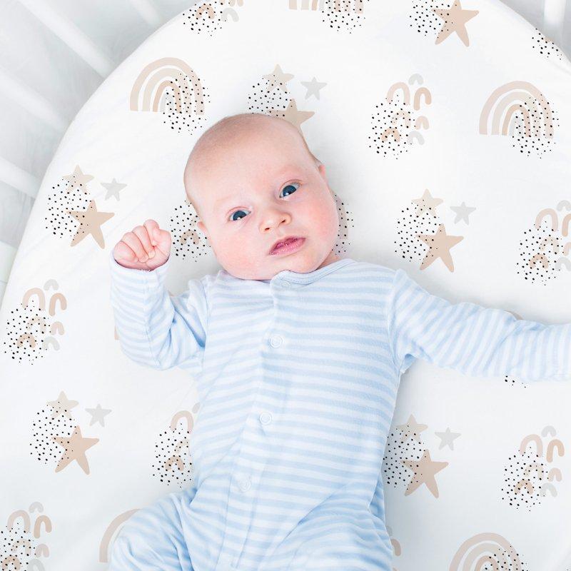 Gllquen Baby Premium Bassinet Sheets Set 4 Pack For Newborn Baby Boys Girls Cloud & Bears