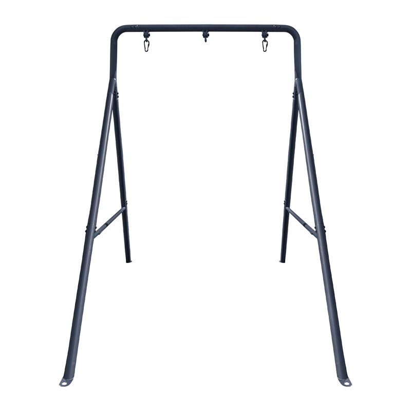 Gobaplay 96in Single Wide Steel Swing Set Frame 300lbs Frame Only Silver