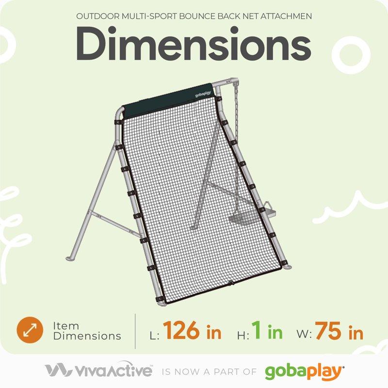 Gobaplay Bounce Back Rebounder Attachment 126”x75” Swingset Not Included